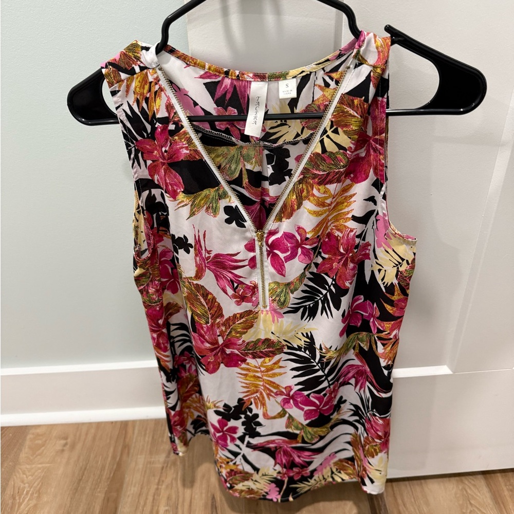 Tacera Multicolor Floral Tank Top